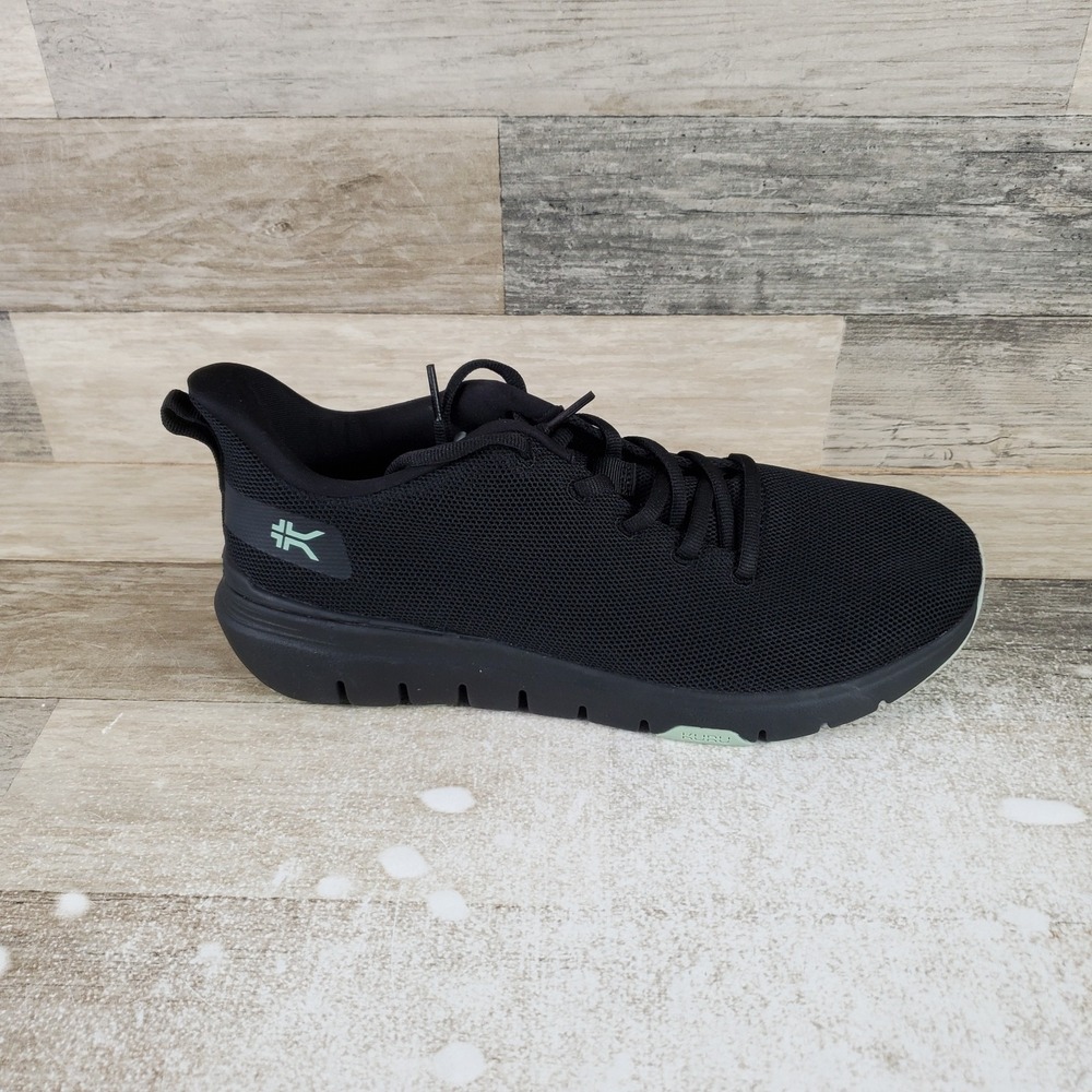 KURU Footwear FLEX Via Womens Shoes‎ Sz 9.5 M Jet Black Comfort Lace Up Sneakers